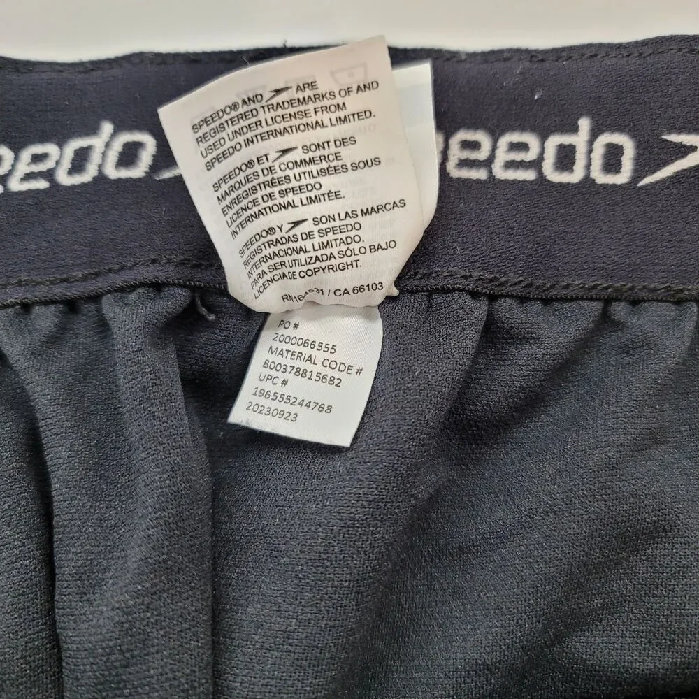 Speedo Men's Medium Board Shorts Swim Trunks Black Gray Graphic Board Shorts